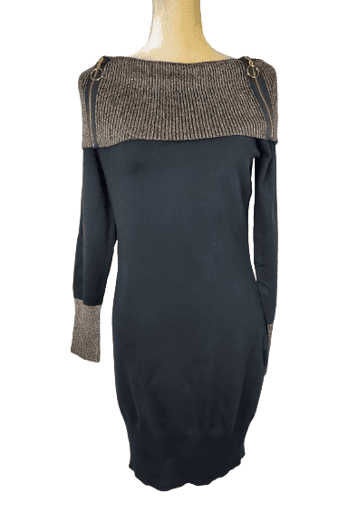 No Boundaries women's black and silver sweater dress size L (11-13) - Solé Resale Boutique thrift