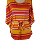 Robert Louis women's orange multi color stripe blouse size M - Solé Resale Boutique thrift