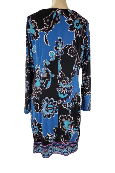Evan Picone women's blue multi color dress size 12 - Solé Resale Boutique thrift