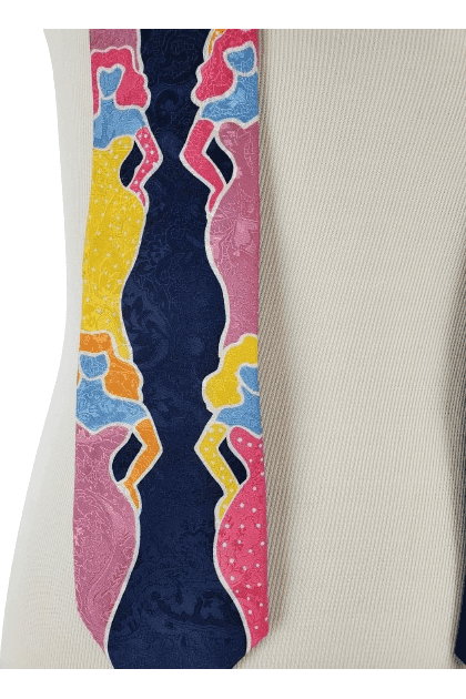 Paulette Lust men's blue multi necktie - Solé Resale Boutique thrift