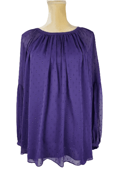 Michael Michael Kors women's purple sheer blouse size 2X - Solé Resale Boutique thrift