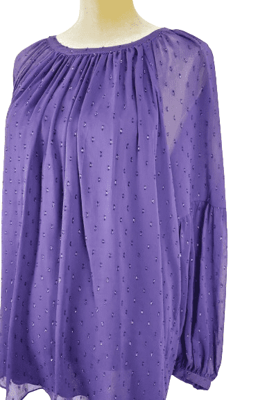 Michael Michael Kors women's purple sheer blouse size 2X - Solé Resale Boutique thrift