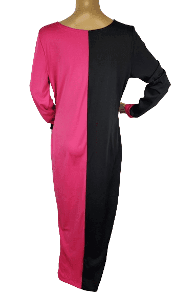 Unbranded women's black and pink maxi fitted dress size XL - Solé Resale Boutique thrift
