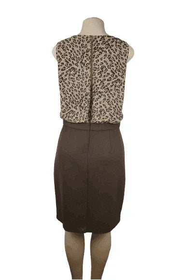 Loft women's brown print dress size 10 - Solé Resale Boutique thrift