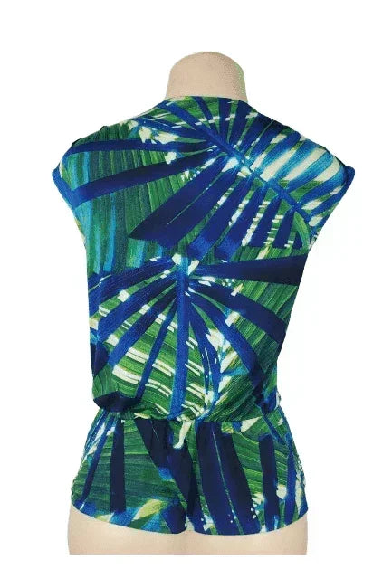 Worthington women's green and blue floral blouse size S - Solé Resale Boutique thrift