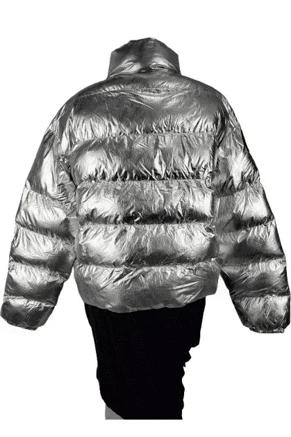 Fabletics women's arden puffer silver jacket size XXL - Solé Resale Boutique thrift