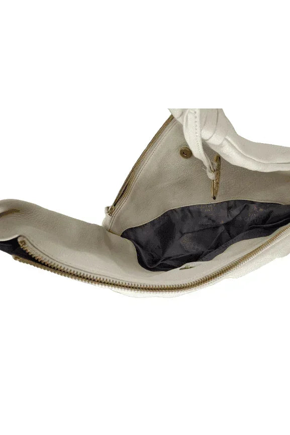 Vince Camuto women's ivory double zipper handbag - Solé Resale Boutique thrift