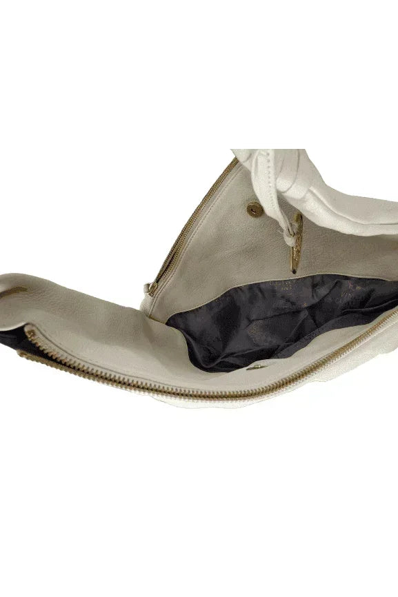 Vince Camuto women's ivory double zipper handbag - Solé Resale Boutique thrift