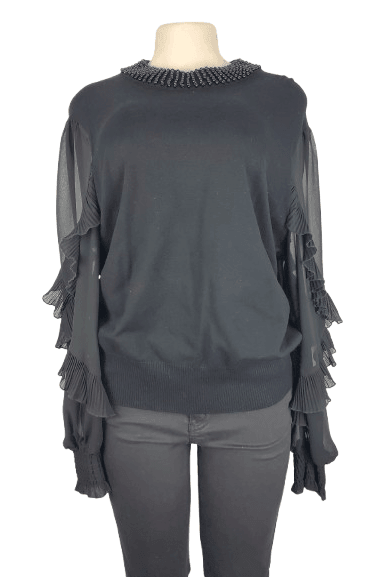 Calligraphie women's black sweater size XL - Solé Resale Boutique thrift