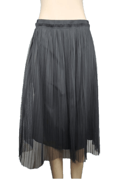 Banana Republic women's chiffon pleated gray skirt size 14 - Solé Resale Boutique thrift