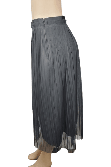 Banana Republic women's chiffon pleated gray skirt size 14 - Solé Resale Boutique thrift
