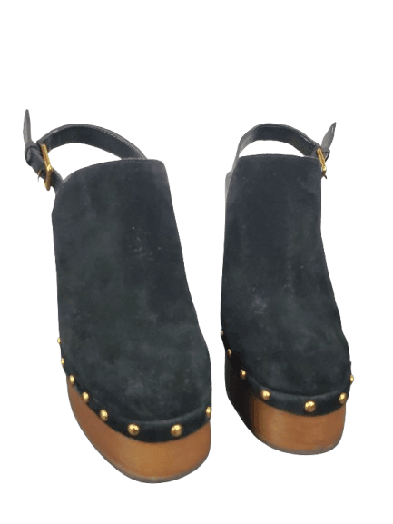 Vince Camuto women's black leather mules size 8.5M - Solé Resale Boutique thrift