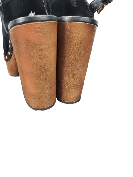 Vince Camuto women's black leather mules size 8.5M - Solé Resale Boutique thrift