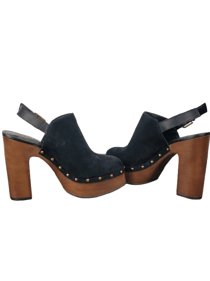 Vince Camuto women's black leather mules size 8.5M - Solé Resale Boutique thrift