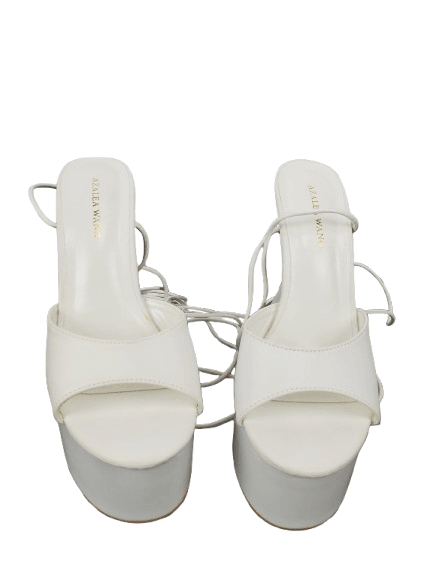 Azalea Wang women's dash- white lace sandal heels size 7