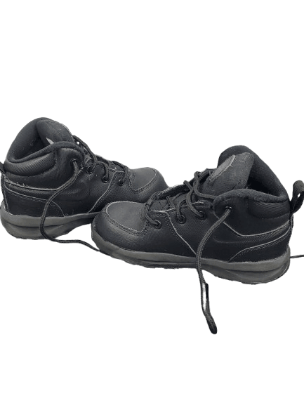 Nike Manoa boys Leather Triple Black High Top Boots Shoes BQ5374-001 toddler size 10C