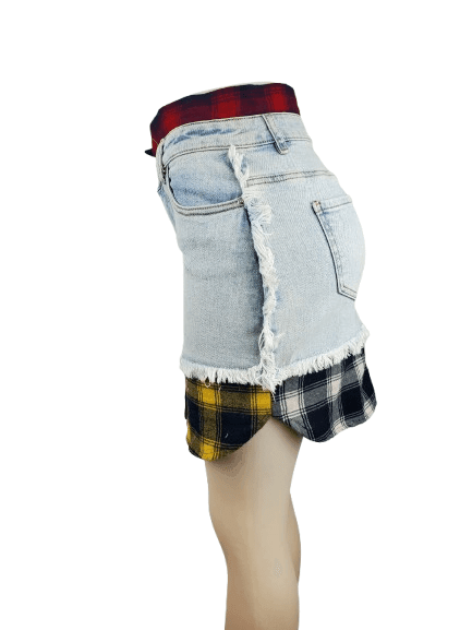 Akira women's flannel denim skirt size M - Solé Resale Boutique thrift