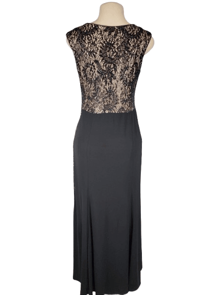 R&M Richards women's black and cream long dress size 10 - Solé Resale Boutique thrift