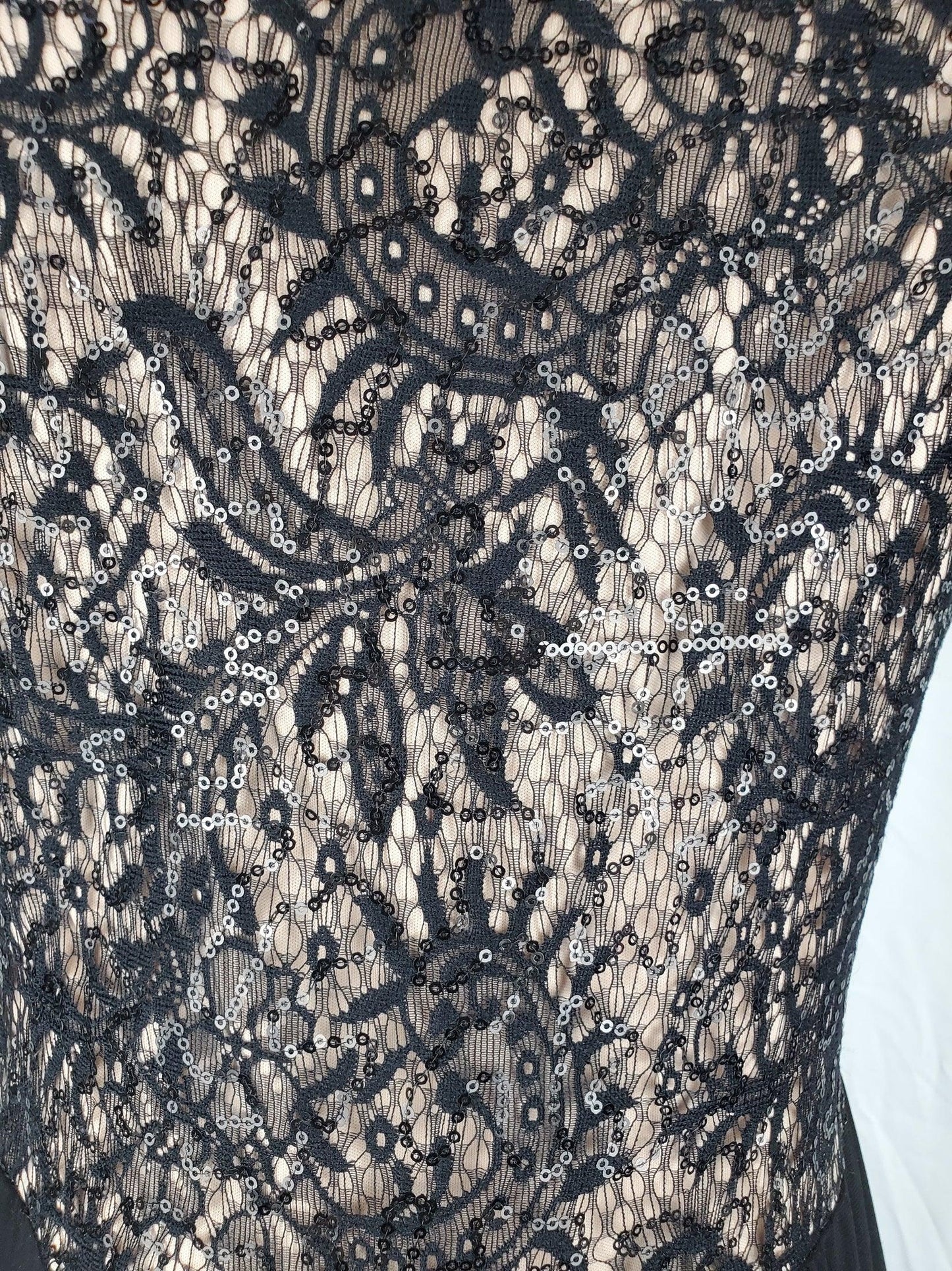 R&M Richards women's black and cream long dress size 10 - Solé Resale Boutique thrift