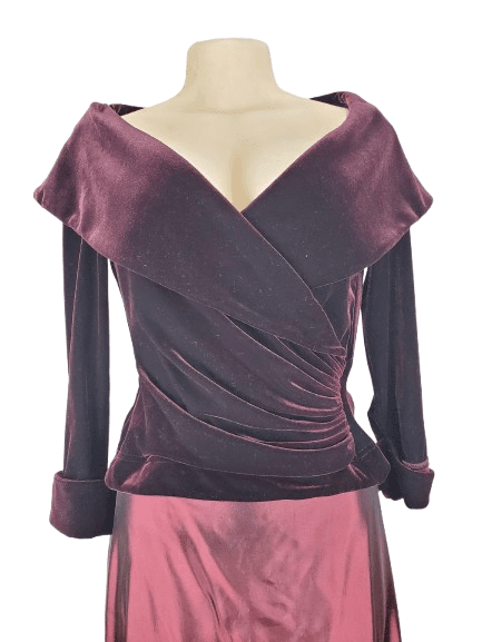 Tadashi women's vintage burgundy top size 4 - Solé Resale Boutique thrift