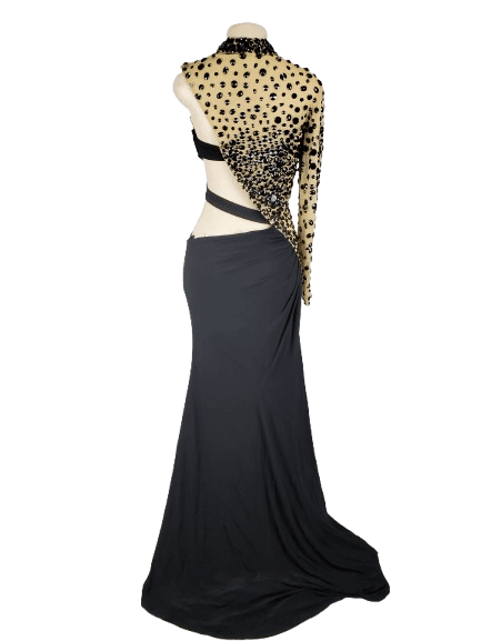 Sherri Hill women's black and nude long dress size 12 - Solé Resale Boutique thrift