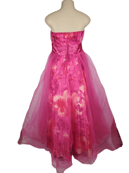 Deb women's pink floral tube gown size 14/15 - Solé Resale Boutique thrift