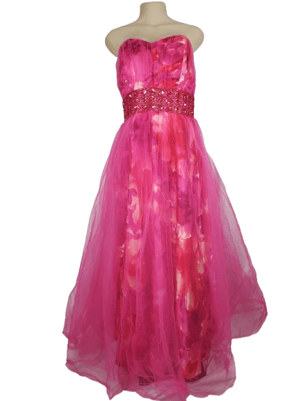 Deb women's pink floral tube gown size 14/15 - Solé Resale Boutique thrift