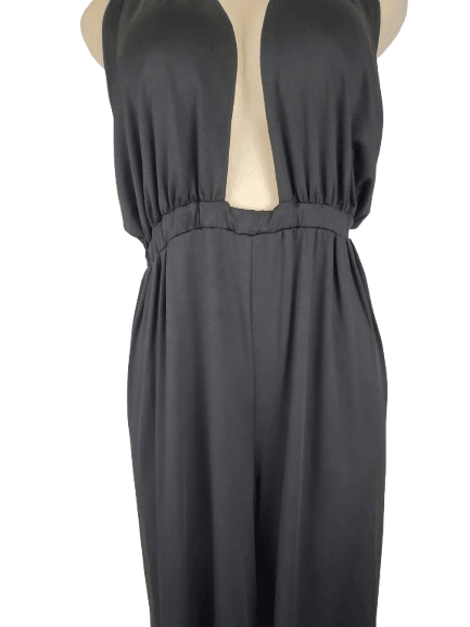 Fourteenth Place women's black halter jumpsuit size 2X/2T - Solé Resale Boutique thrift