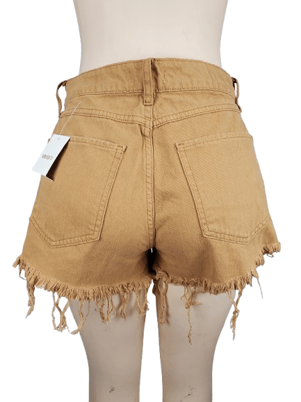 Forever 21 women's brown denim ripped shorts size 27