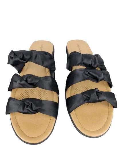 Comfortview women's black and blue sandals size 11W - Solé Resale Boutique thrift