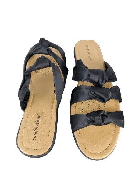 Comfortview women's black and blue sandals size 11W - Solé Resale Boutique thrift