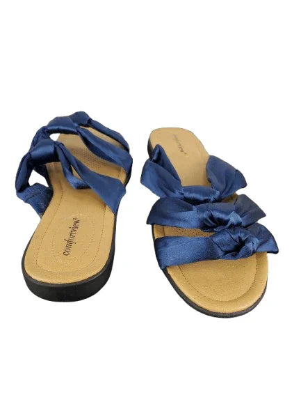 Comfortview women's black and blue sandals size 11W - Solé Resale Boutique thrift