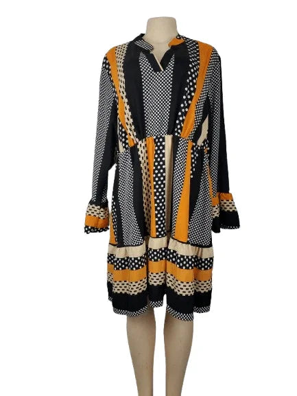 Fashionable women's multi color polka dots dress size 2XL - Solé Resale Boutique thrift