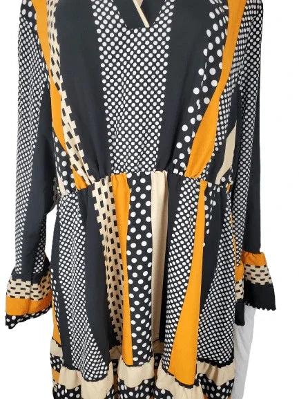 Fashionable women's multi color polka dots dress size 2XL - Solé Resale Boutique thrift