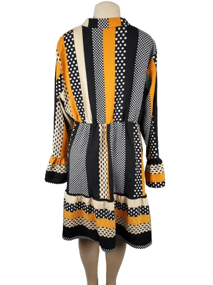 Fashionable women's multi color polka dots dress size 2XL - Solé Resale Boutique thrift