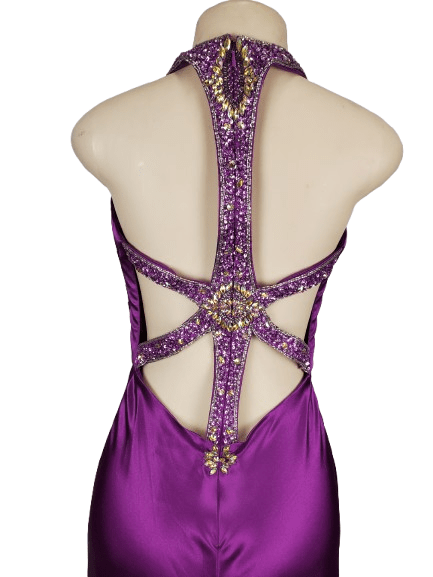 Alyce B'Dazzle Prom Dress in magenta size 6 - Solé Resale Boutique thrift