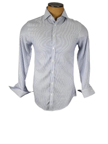 Charles Tyrwhitt men's blue and white stripe shirt size 15/32" - Solé Resale Boutique thrift