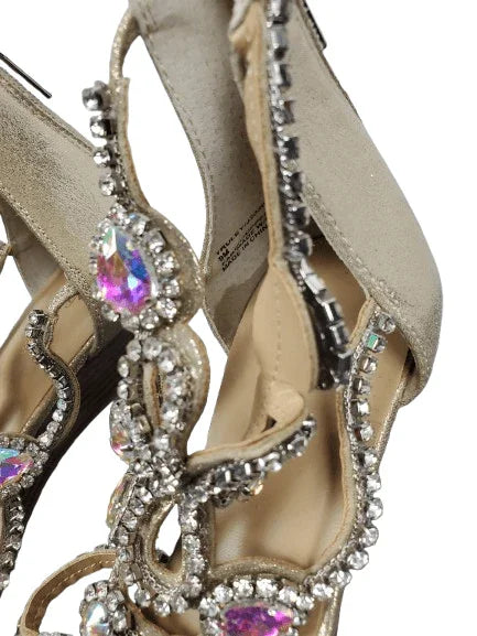 Thalia Sodi women's gold rhinestone sandals size 9M