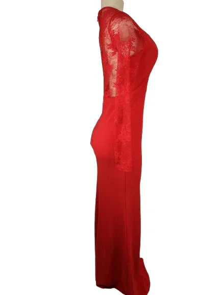 Fashion Nova women's red long gown size M - Solé Resale Boutique thrift