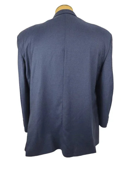 Blue checkered jacket on a mannequin against a white background