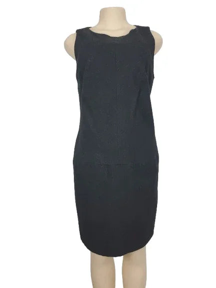 Smoke sleeveless dress on a mannequin against a white background