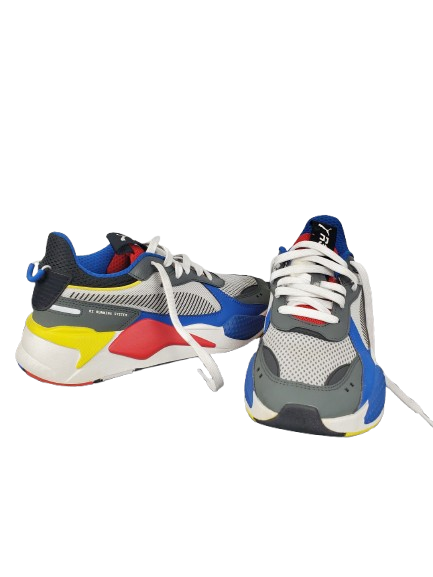 Colorful sneakers with white laces on a white background
