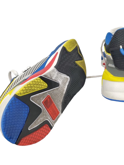 Colorful athletic shoes with a white background