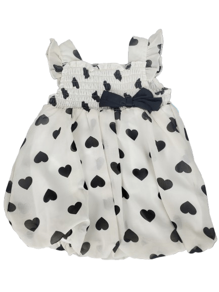 Bon Bebe infant girls black and white heart dress size 18M