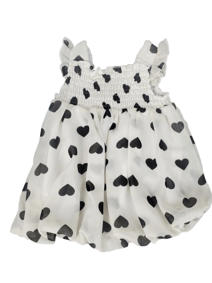 Bon Bebe infant girls black and white heart dress size 18M