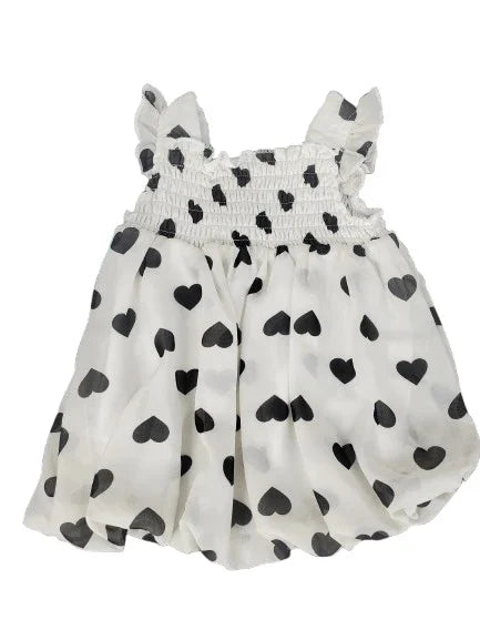 Bon Bebe infant girls black and white heart dress size 18M