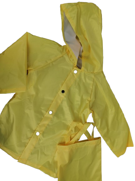 Yellow raincoat on a white background