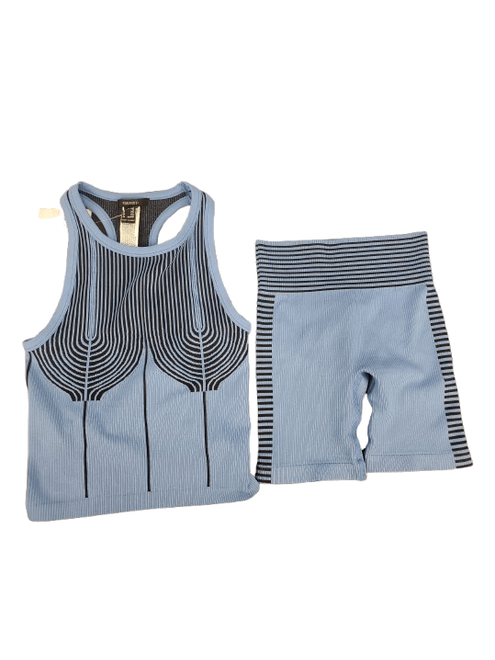 Forever 21 women's top and biker legging azure set size (top S/M) (biker XS)