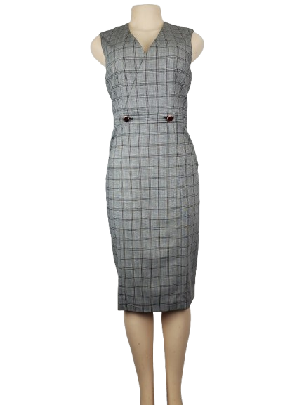 Plaid dress on a mannequin against a white background