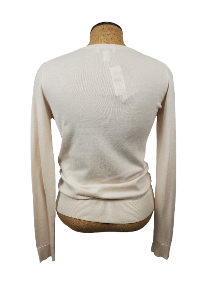 Ann Taylor women's cream button down sweater size S